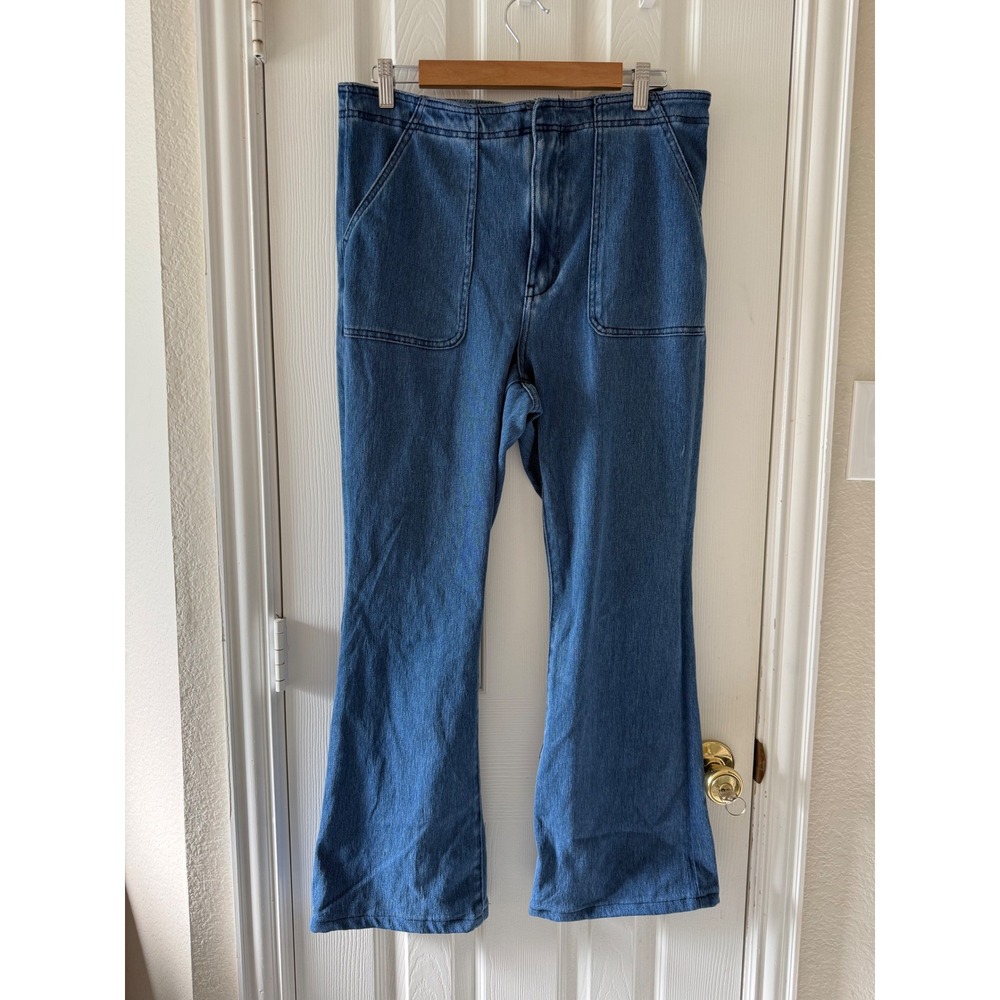 Pilcro By Anthropologie High Rise Flare Jeans Medium‎ Wash Size 14